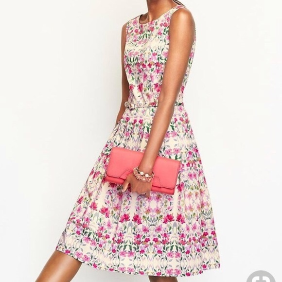 Medley Floral Belted Flare Dress 